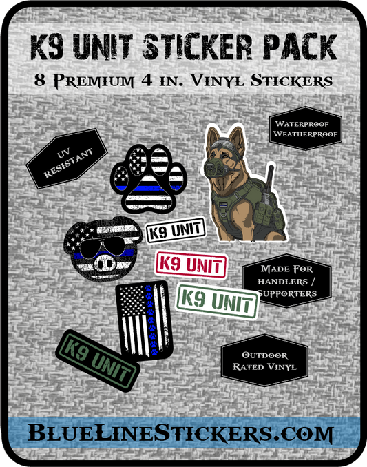 K9 Sticker Square K9 – Blue Line Stickers