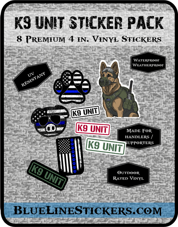 K9 Unit Sticker Pack – Blue Line Stickers
